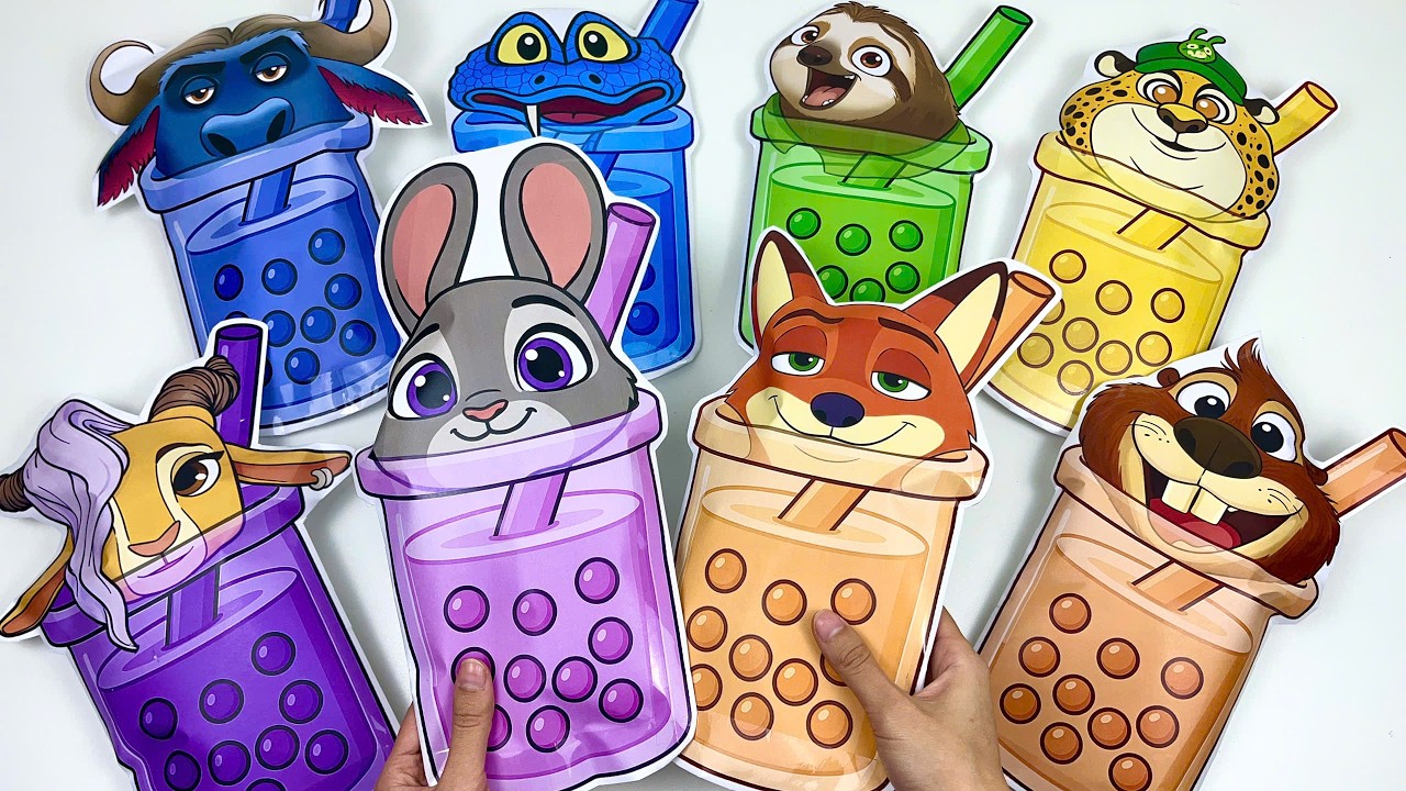 💜 Paper DIY🥛 ZOOTOPIA 2 Milktea Paper Blind Bag Unboxing - Zootopia Cute Box | How to make