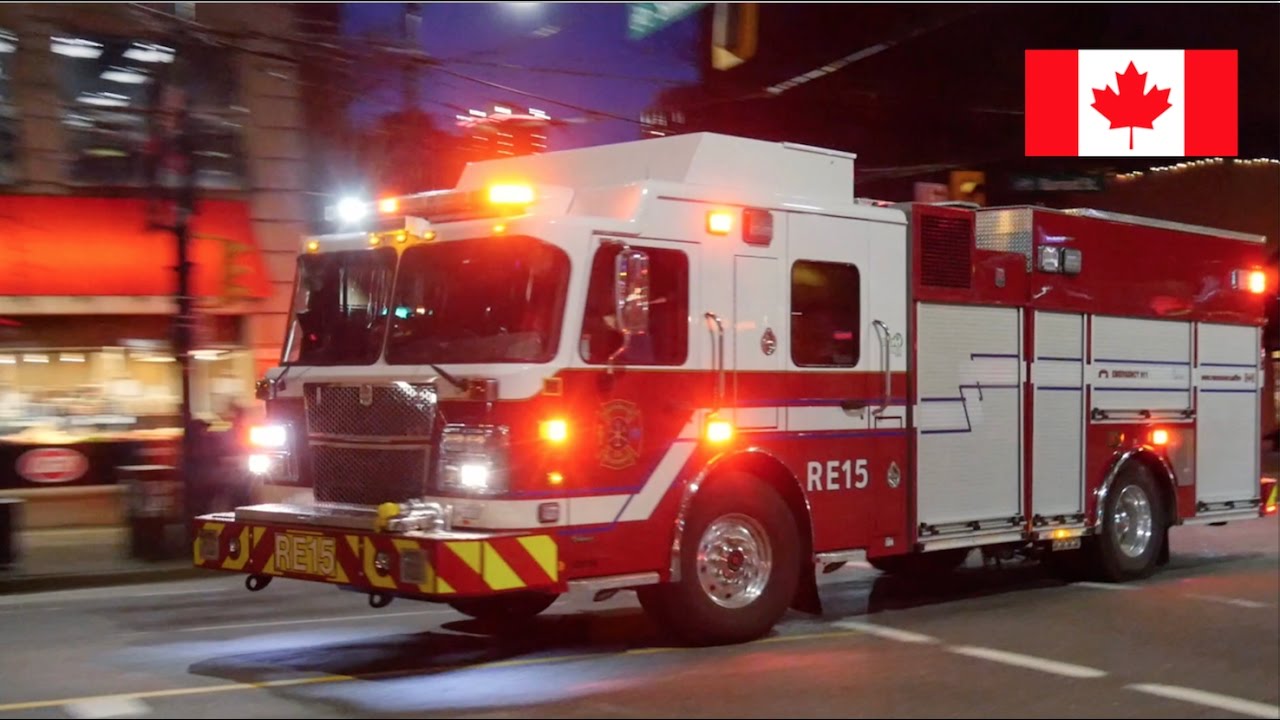 Vancouver Fire *NEW* Rescue Engine 15, Ladder 7 & BC1 Responding For [1st Alarm Fire]