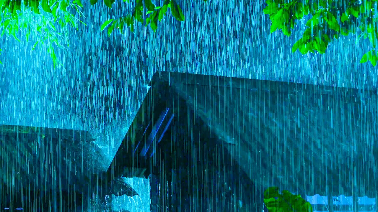 Calm Your Mind & Release Stress Instantly 🌧️ Heavy Rain and Thunderstorm Sounds for Deep Sleep