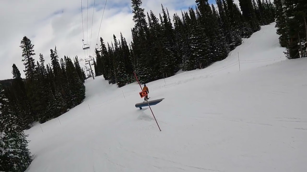Jen, Mike, and Adrian ride through the terrain park