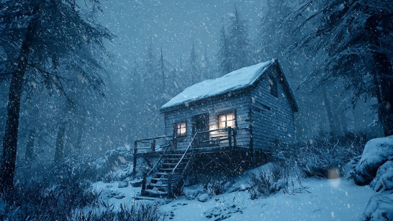 Intense Winter Blizzard & Howling Wind | Cozy Cabin Ambience for Sleep and Focus
