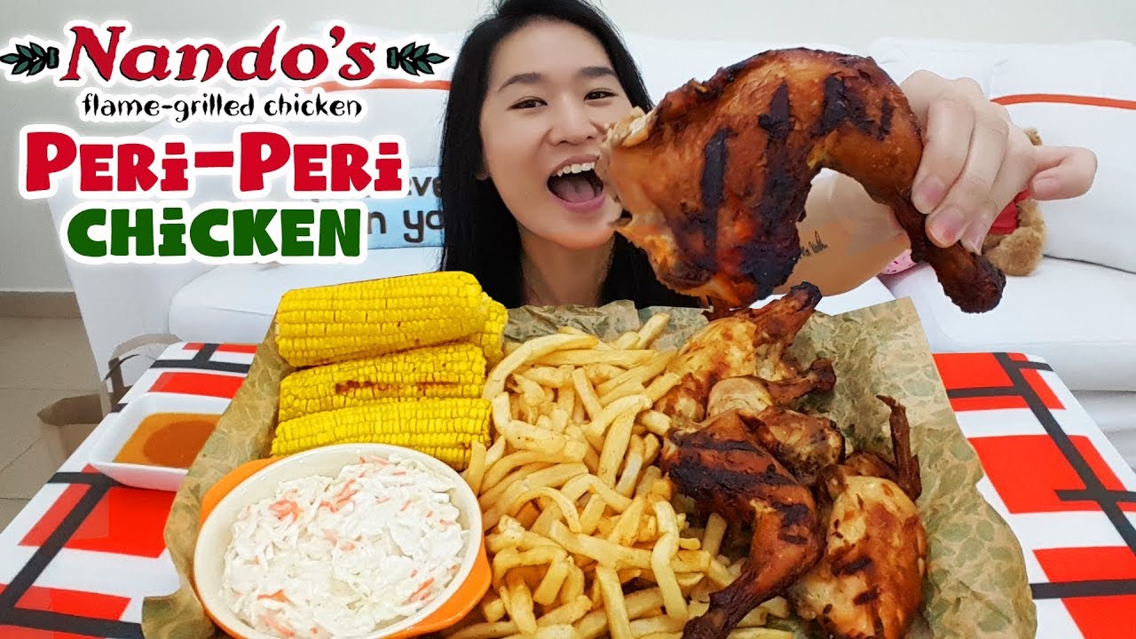NANDO'S CHICKEN FEAST! Peri-Peri Chicken, Fries, Coleslaw & Corn on the Cob | Eating Show Mukbang