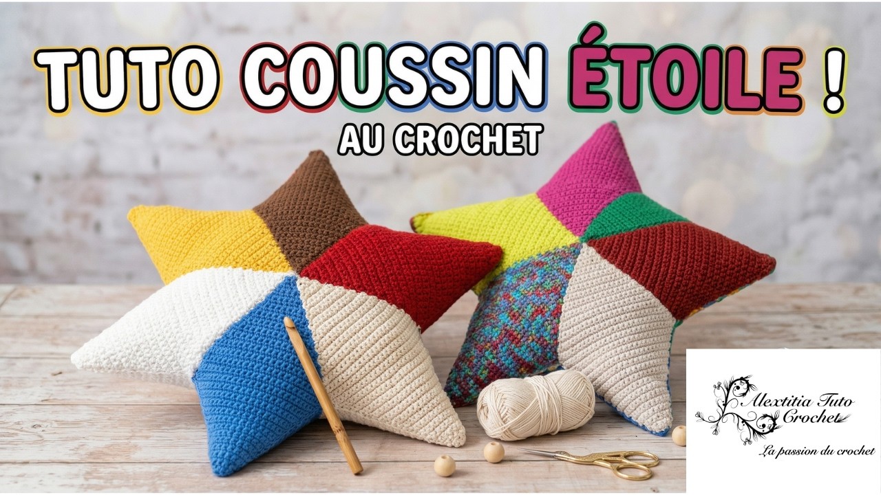 Tuto coussin étoile au crochet