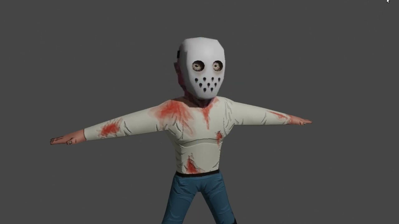Hockey Mask Monster Cartoon - 3D Model