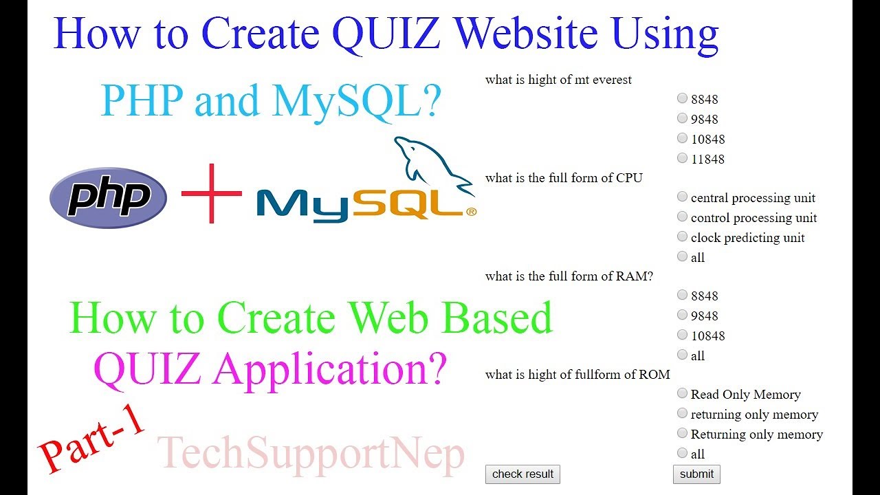 How to Create Quiz Website using PHP and MySQL?[Part-1] [With Source Code]
