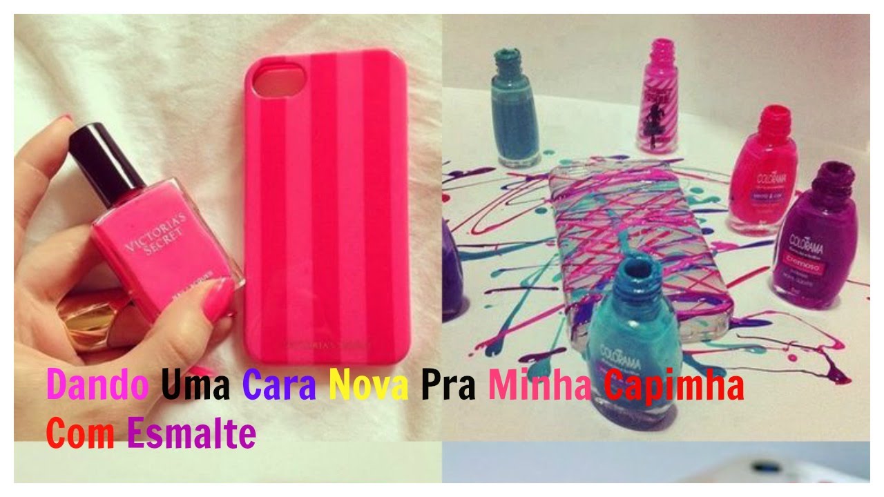 DIY Dando uma cara nova pra minha capinha de celular com Esmaltes. 📱
