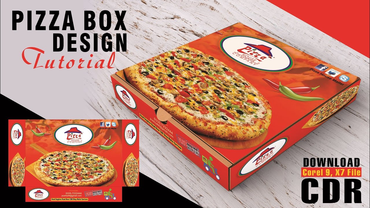 Pizza Box Design - Corel Draw X7 Tutorial - Designed by  Graphics Inn