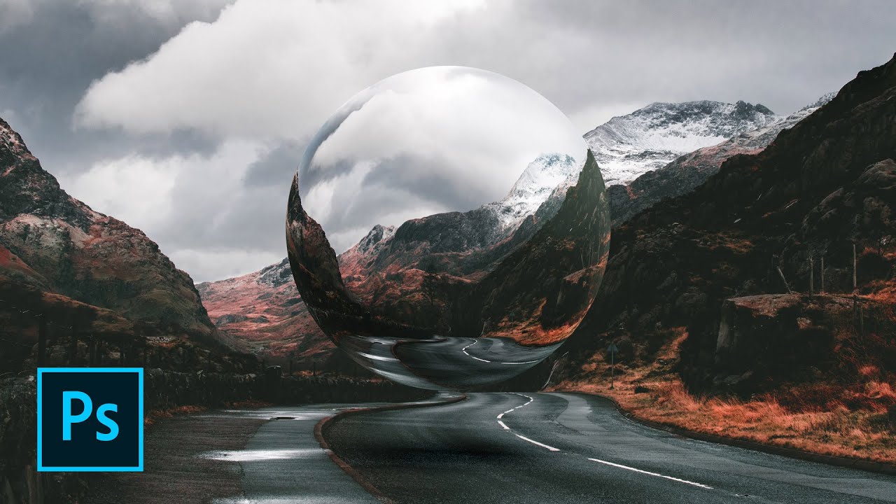 Урок по Photoshop: сюрреалистическая стеклянная сфера, парящая в ландшафте