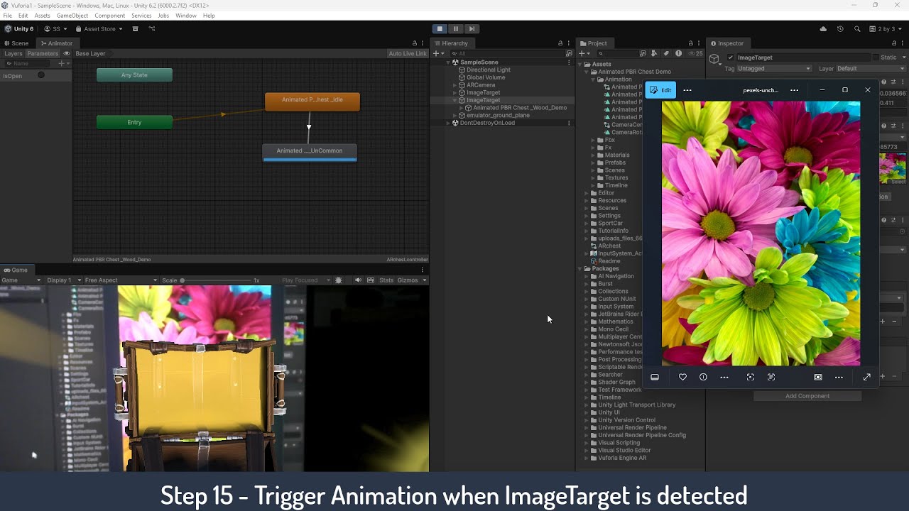 Assets Store Animated Models in Vuforia Augmented Reality Unity 6