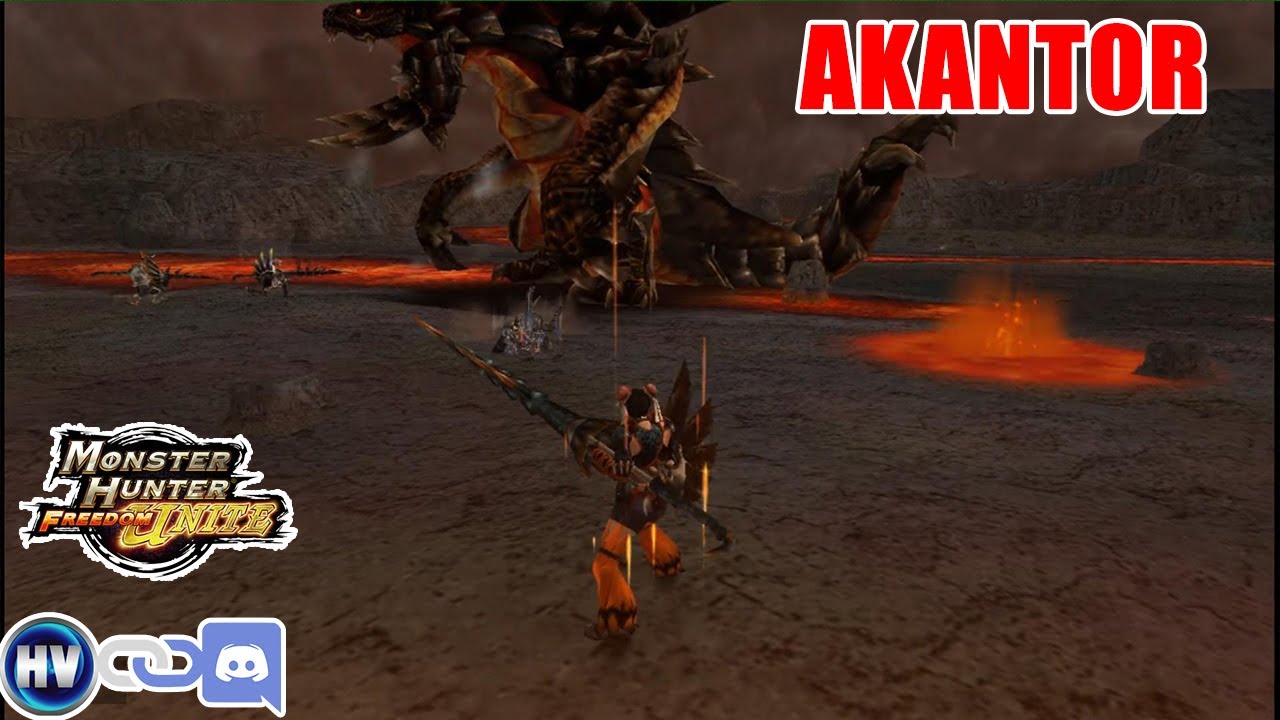 Akantor vs 4 Lances | MHFU PSP