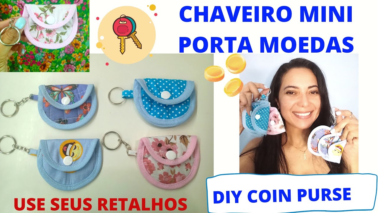 CHAVEIRO PORTA MOEDAS - HOW TO MAKE A COIN PURSE - DIY