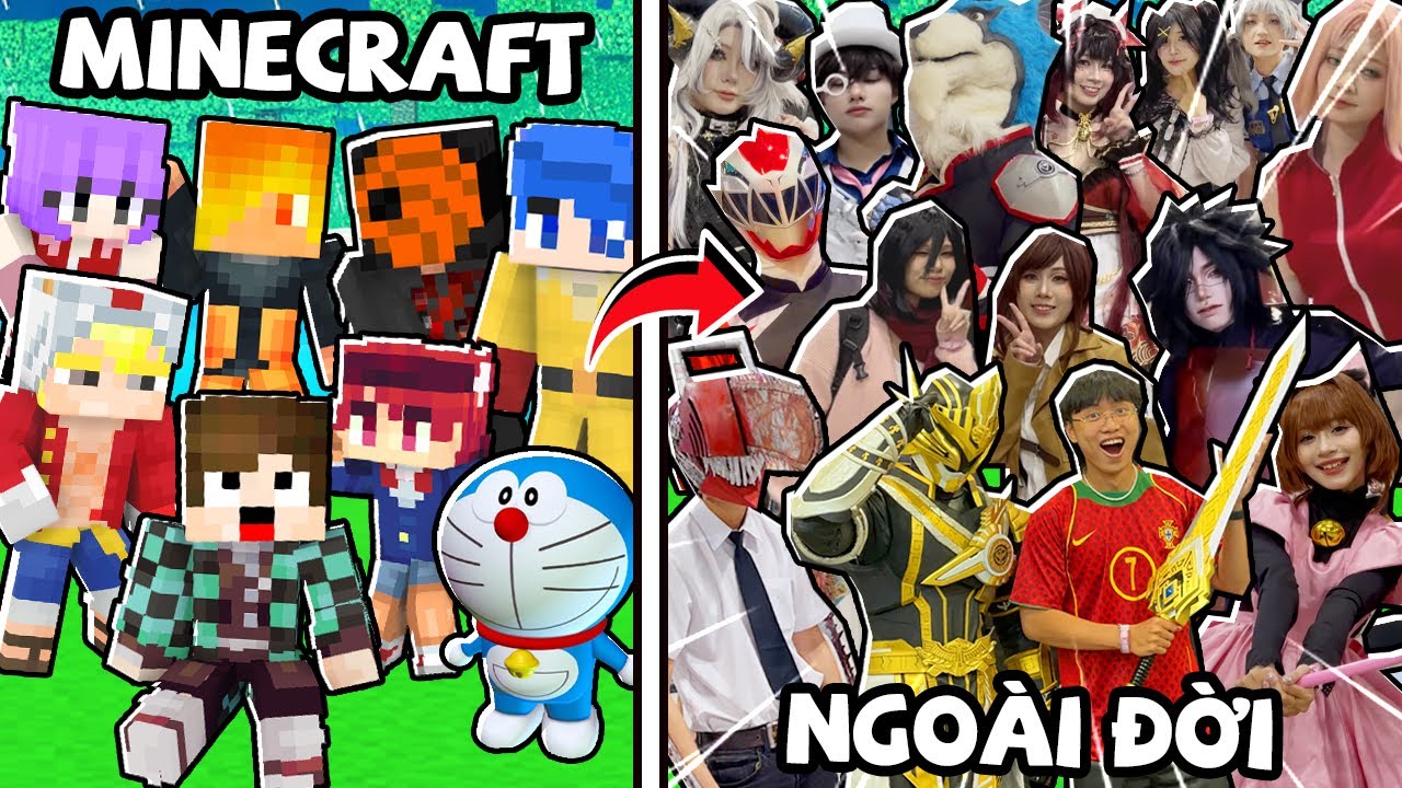 Sinh Tố Team Đi Cosplay Trong Minecraft Vs Ngoài Đời Thật