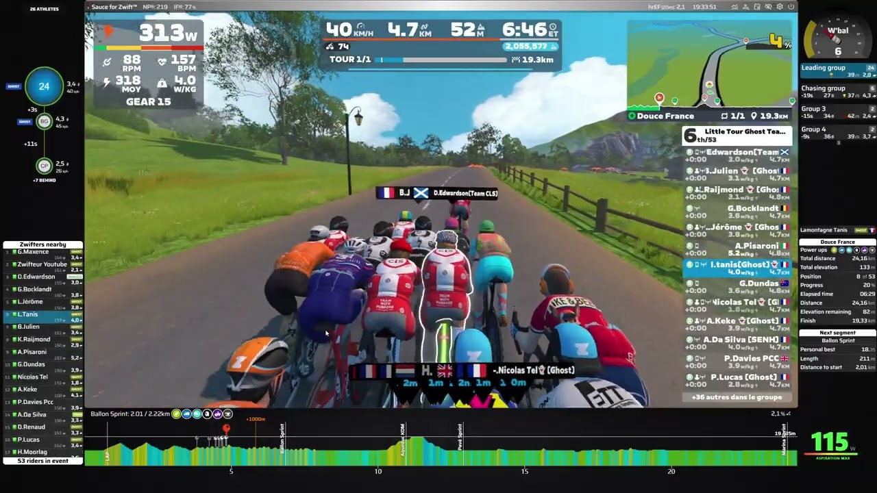 ZWIFT/Little Tour Ghost Team Stage 1/Douce France/24.8km/2026 03 11