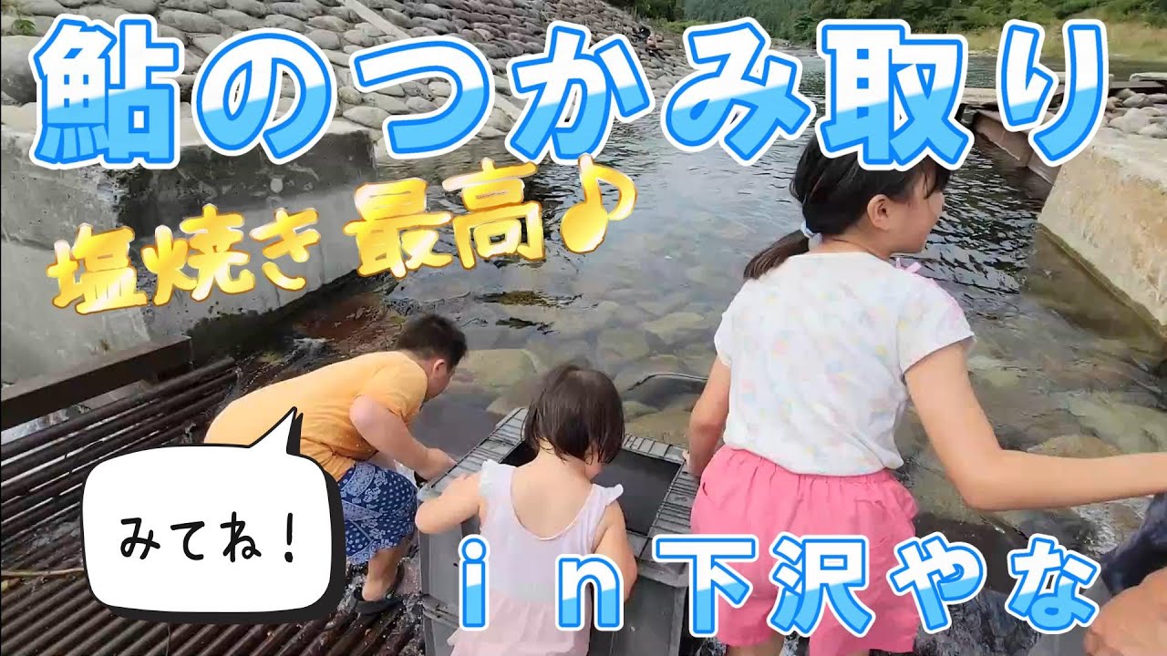 毎年恒例の鮎の掴み取りにいってきました。やな最高♪鮎の塩焼きは絶品！