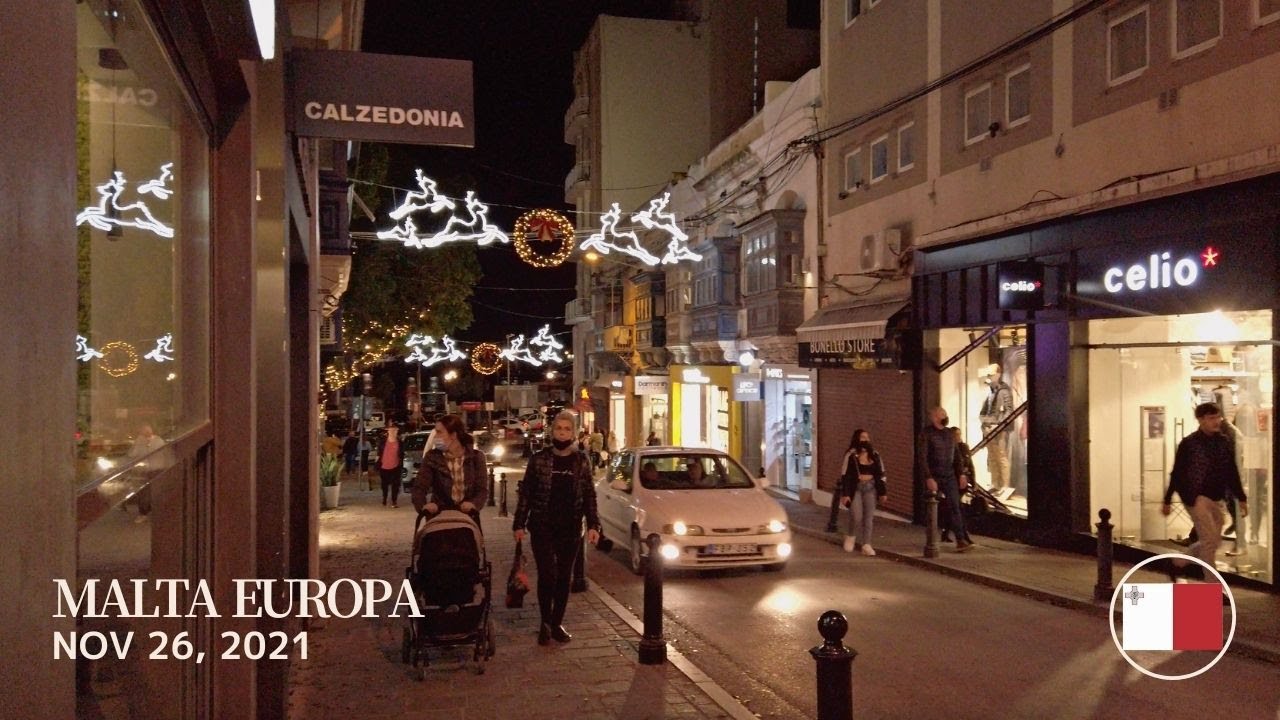 [🇲🇹4K] Christmas Night | Sliema Malta Europe | NOV 2021 (マルタ クリスマス)