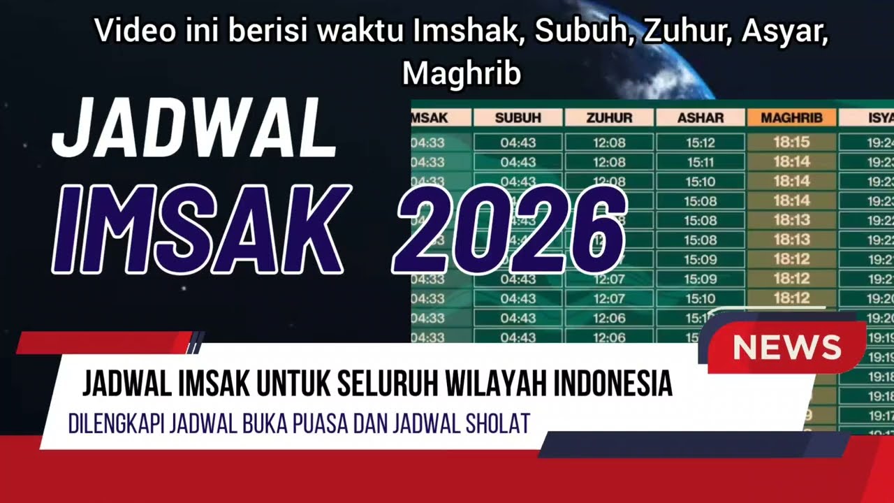 Jadwal Imsakiyah Ramadan 2026 Lengkap Seluruh Indonesia | Resmi & Akurat