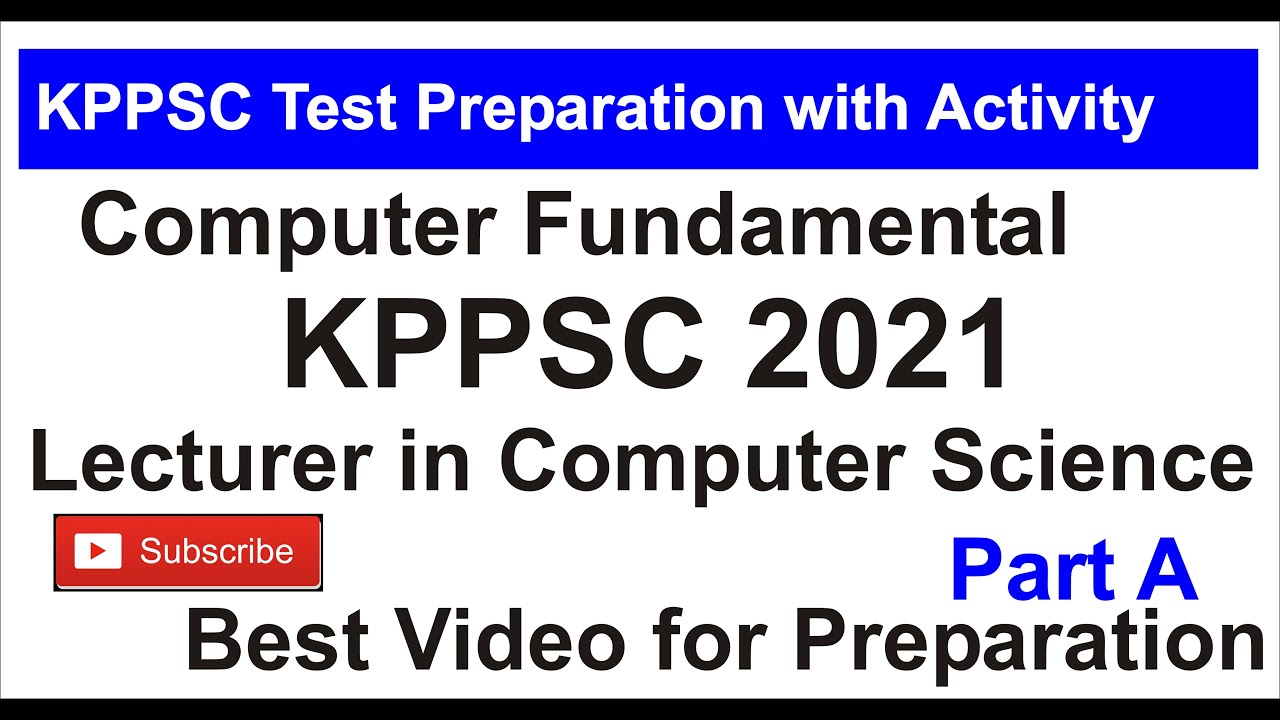 KPPSC Lecturer in Computer Science Test Preparation Mcq's Part A || KPPSC 2021 Lecturer in Computer