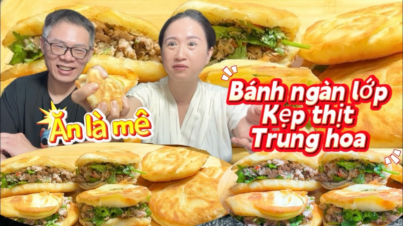 Bí quyết làm bánh ngàn lớp kẹp thịt siêu lạ trung hoa bánh giòn rụm thơm nức mũi nhất định phải thử