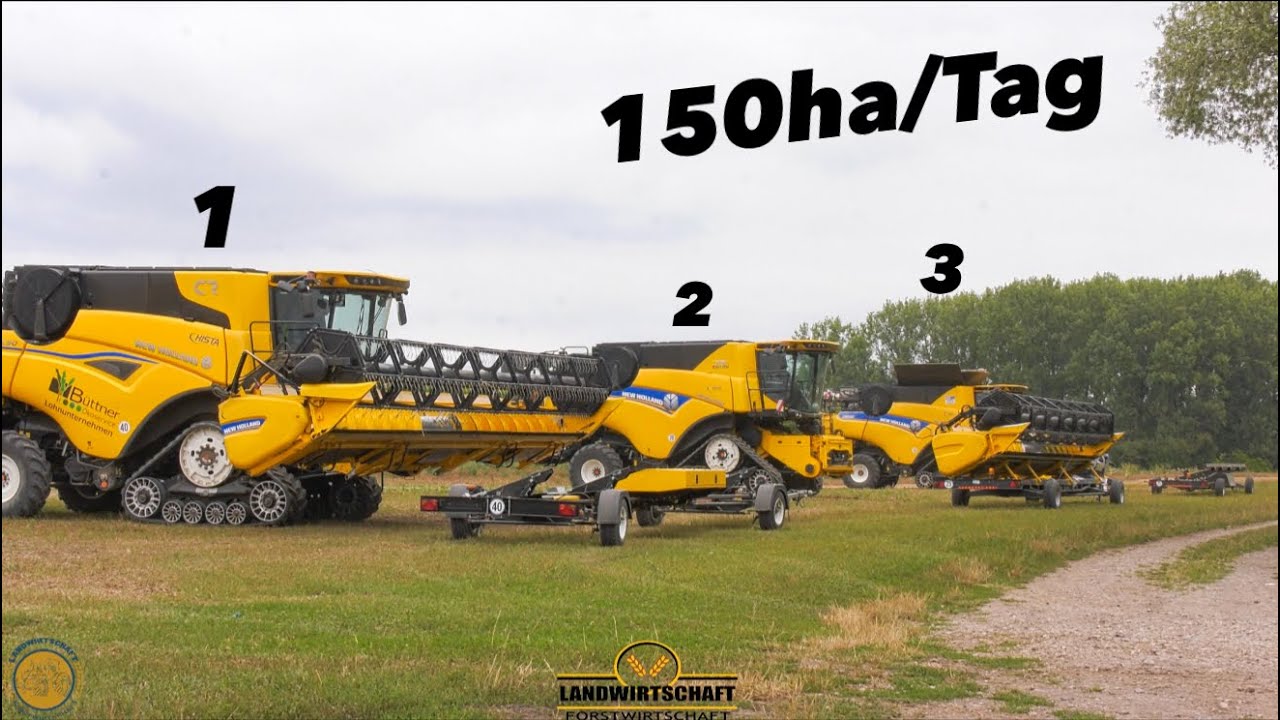 Zeit Ha zu machen! 3 Mähdrescher New Holland 9.90 150ha/Tag Getreide Weizen, Roggen Gerste Dreschen 