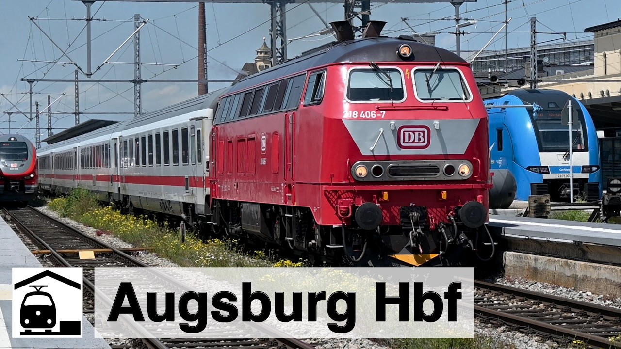Bahnhofsbetrieb Augsburg Hbf feat. TGV, ICE-S, BR 111 und Kukident-Express