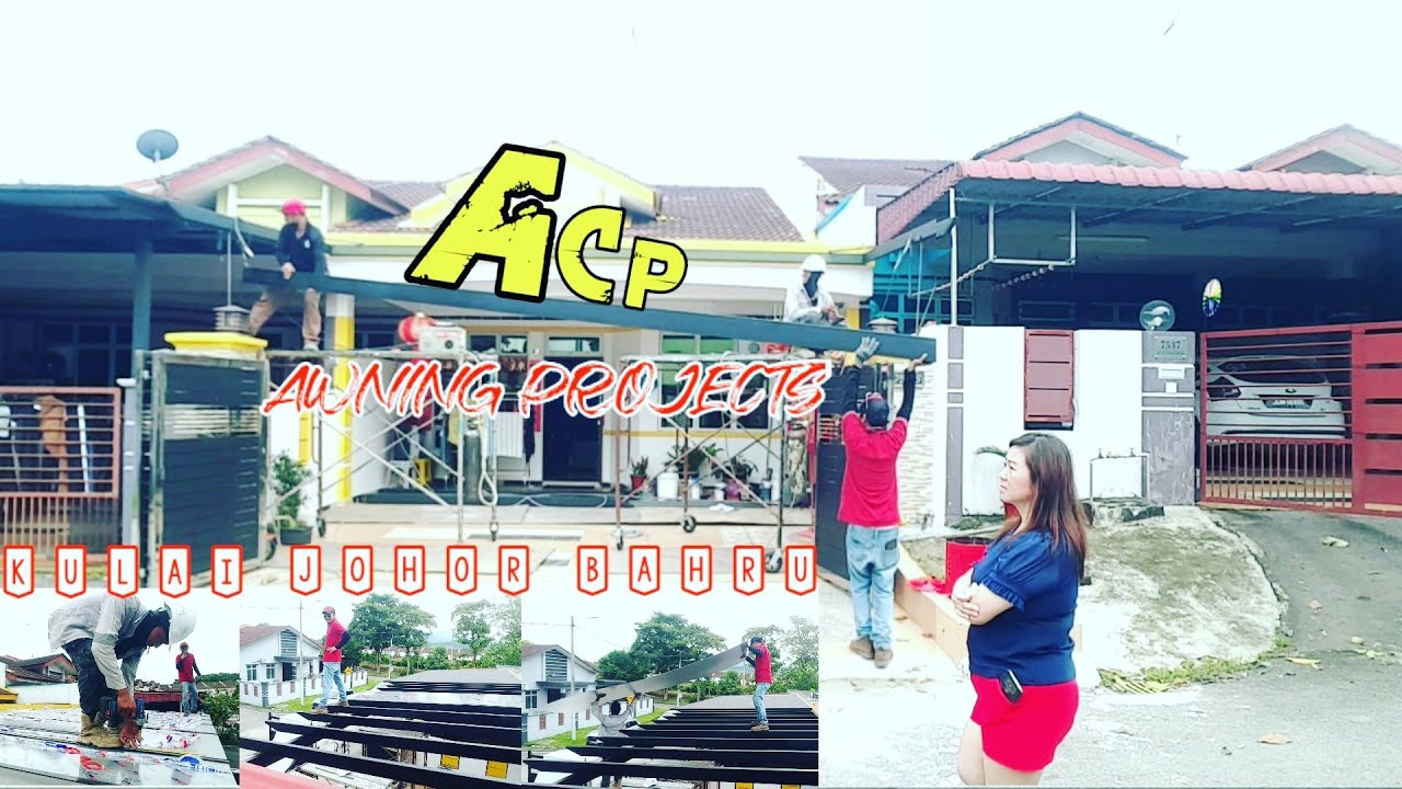 Pemasangan Awning COMPOSITE PANEL (ACP) design pergola di KULAI,Johor Bahru Malaysia