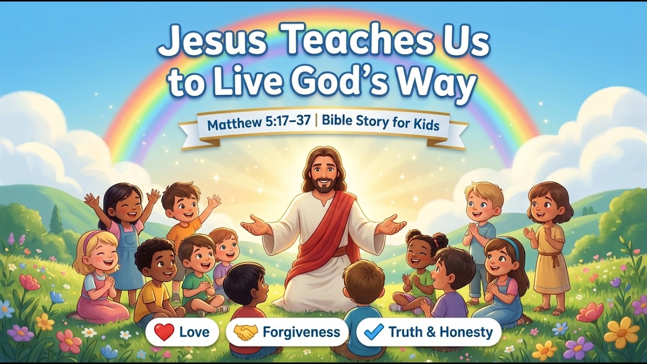 Jesus Teaches Us to Live God’s Way |Matthew 5:17–37 | Bible Story for Kids | Gospel for Kids