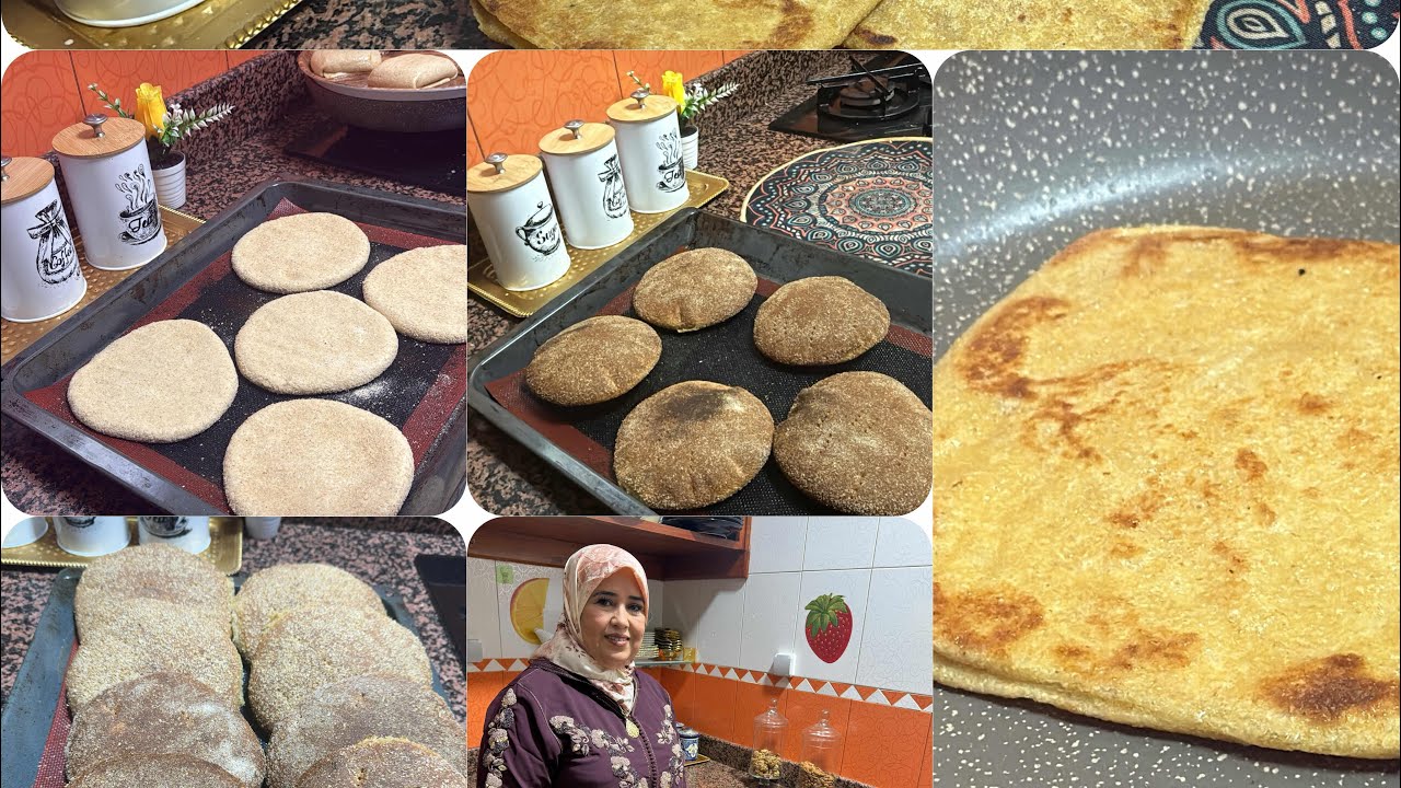 شاركة معاكم المسمن والخبز بالدقيق الكامل 👍👌☺️