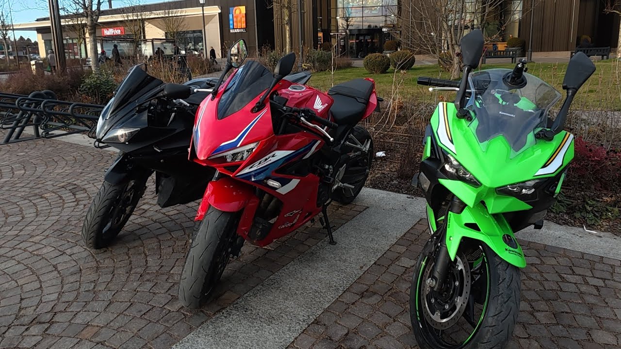 Yamaha R125 and Honda CBR650R and Kawasaki 500SE SUCEAVA CITY