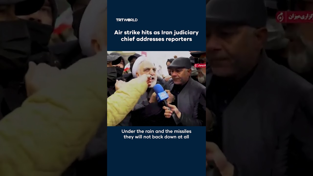 Air strike hits as Iran judiciary chief addresses reporters
