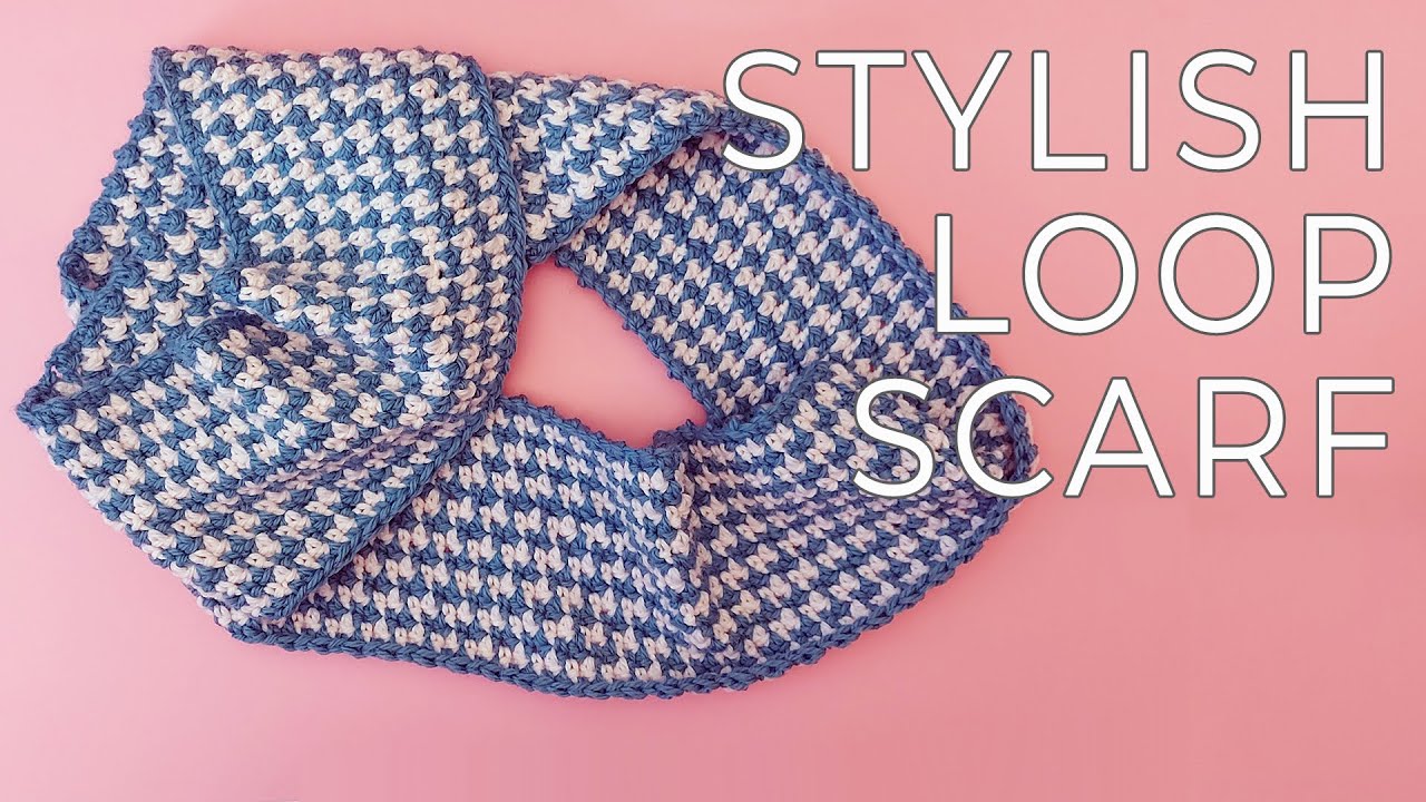 Crochet an Infinity Scarf in Houndstooth stitch