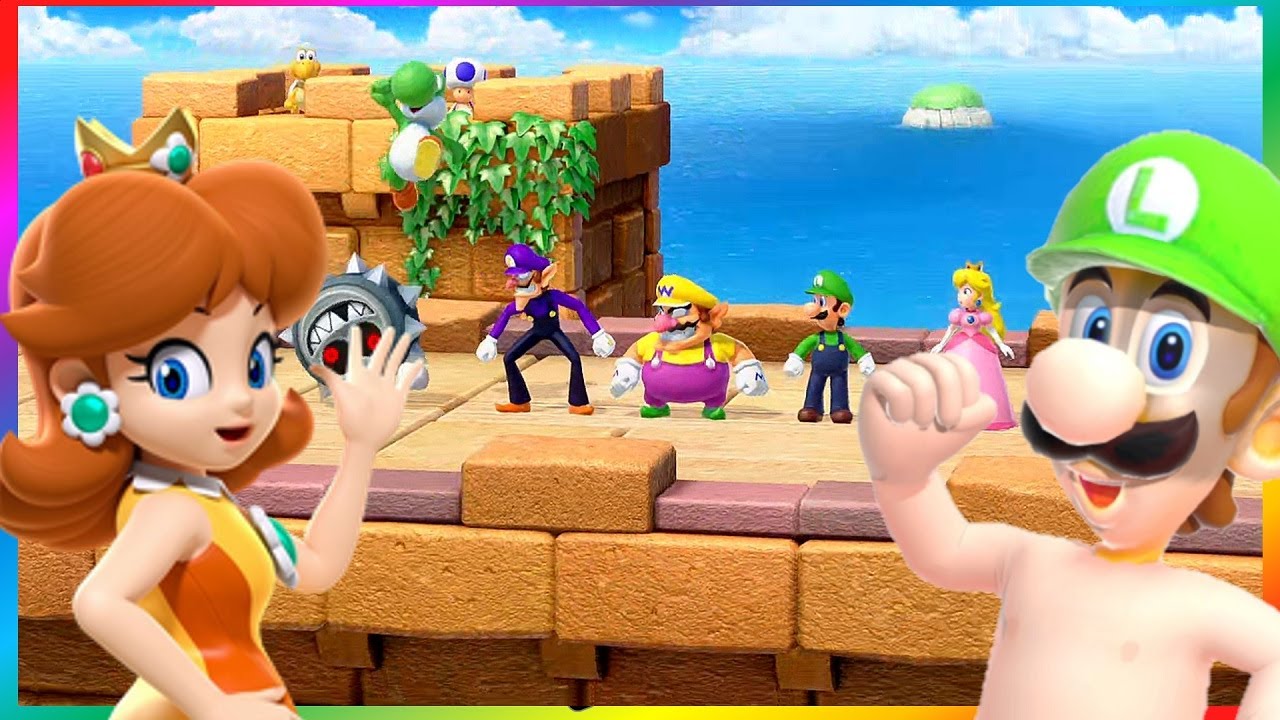 Super Mario Party - Get Over It Minigame - Daisy Yoshi VS Bowser Luigi