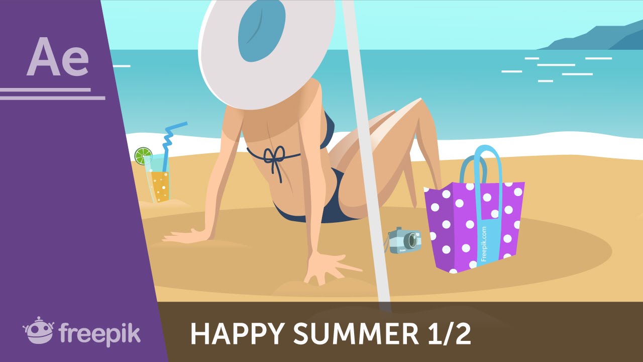 PROMO - How to animate a Happy Summer postcard in After Effects (Part 1) - Nilabh Umredkar | Freepik