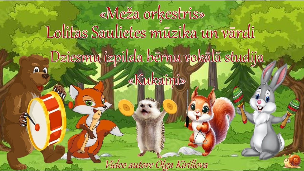 «Meža orķestris» Lolitas Saulietes mūzika un vārdi, dziesmu izpilda bērnu vokālā studija «Kukaiņi».
