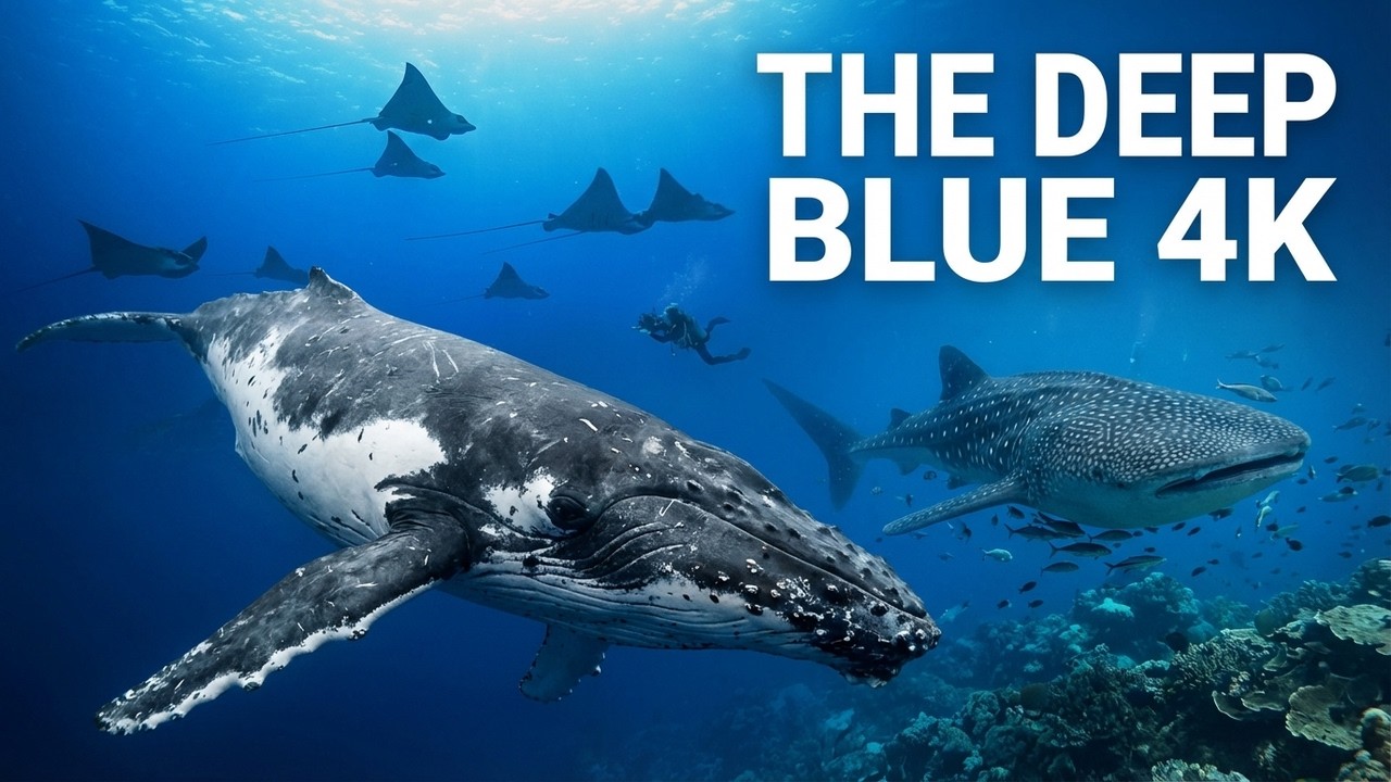 THE DEEP BLUE OCEAN 4K – Swimming with Whales, Rays & Marine Giants