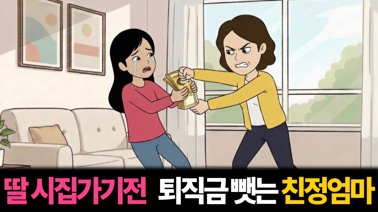 딸 시집가기전 퇴직금 뺏는 친정엄마 |가족갈등|툰사연|막장사연|친정엄마사연