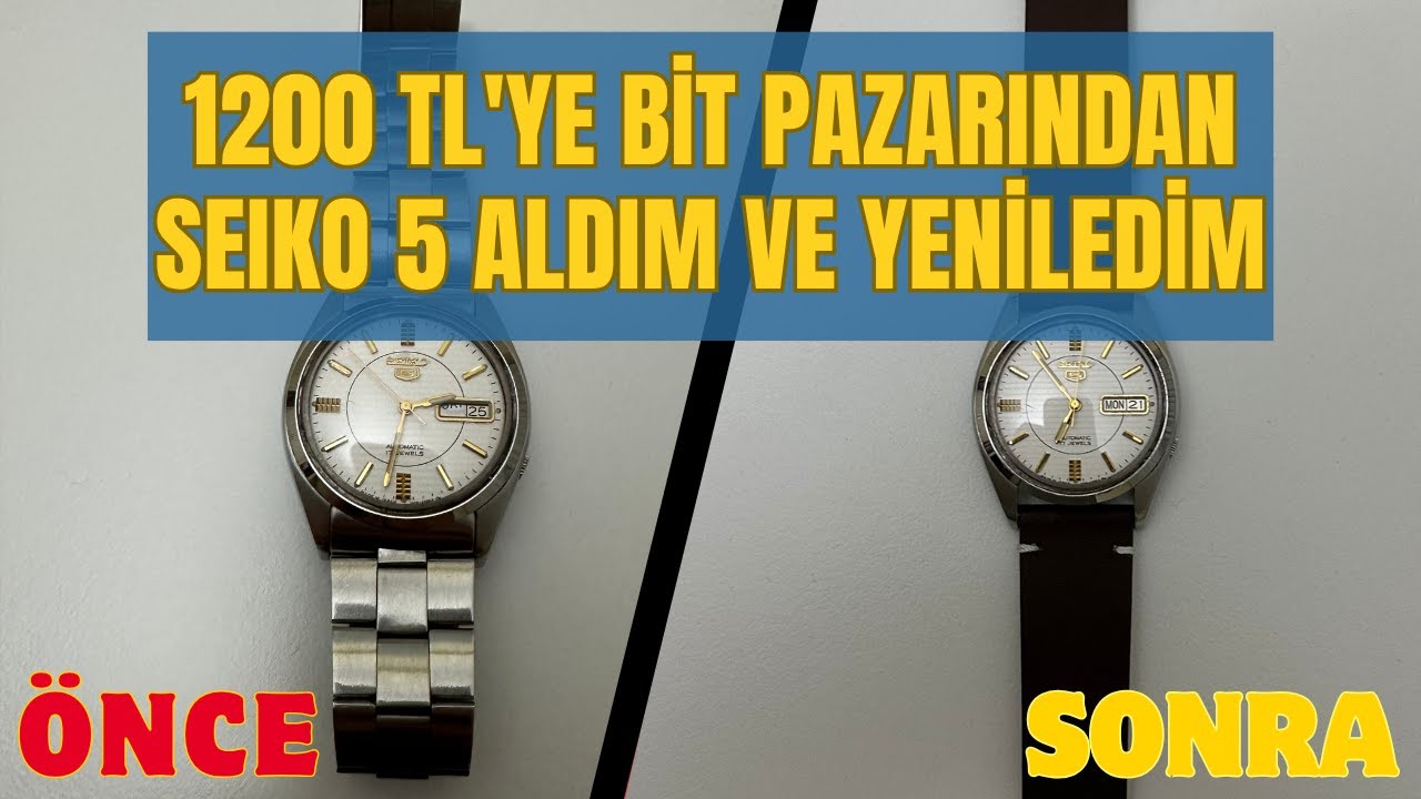 1200 TL'ye Bit Pazarından Seiko 5 Aldım ve YENİLEDİM (Kasa Açma, Temizlik ve Kordon Değişimi)
