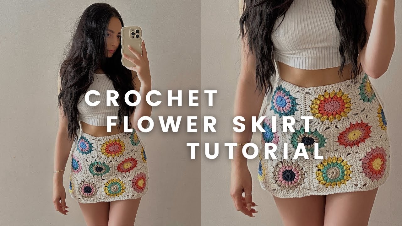 crochet flower skirt tutorial