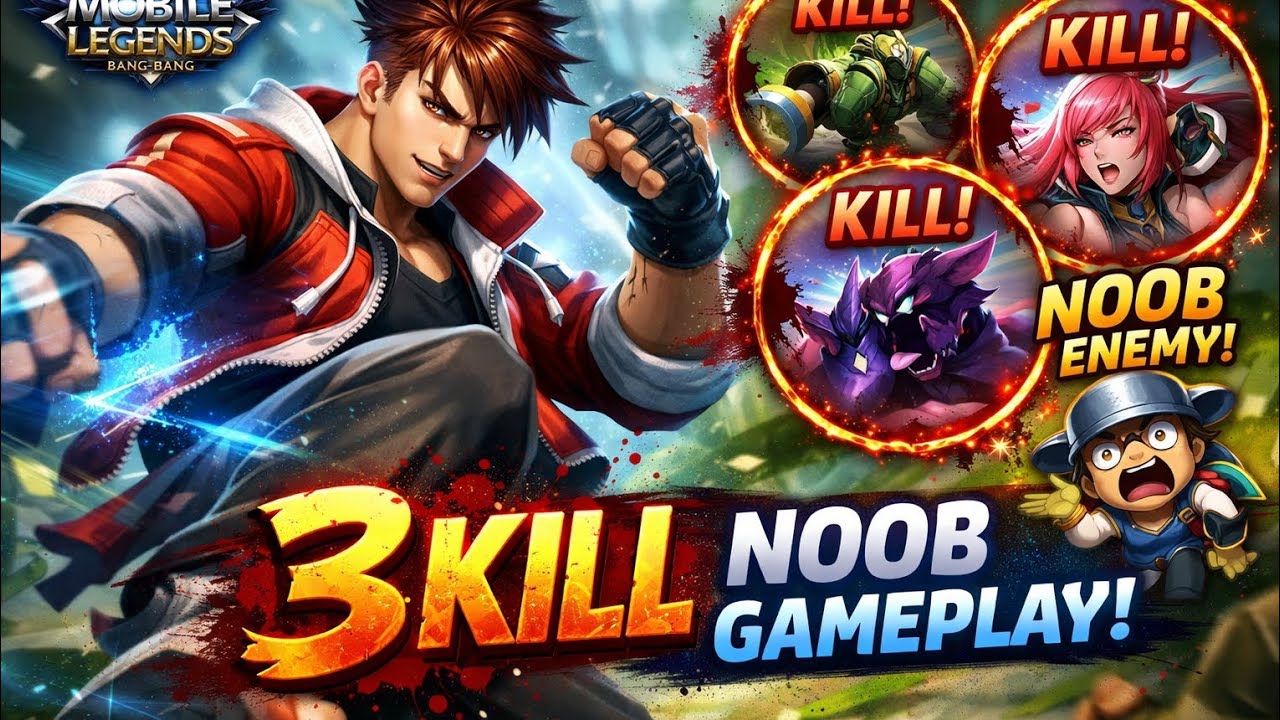 mobile legends chou 3 kill noob game play 