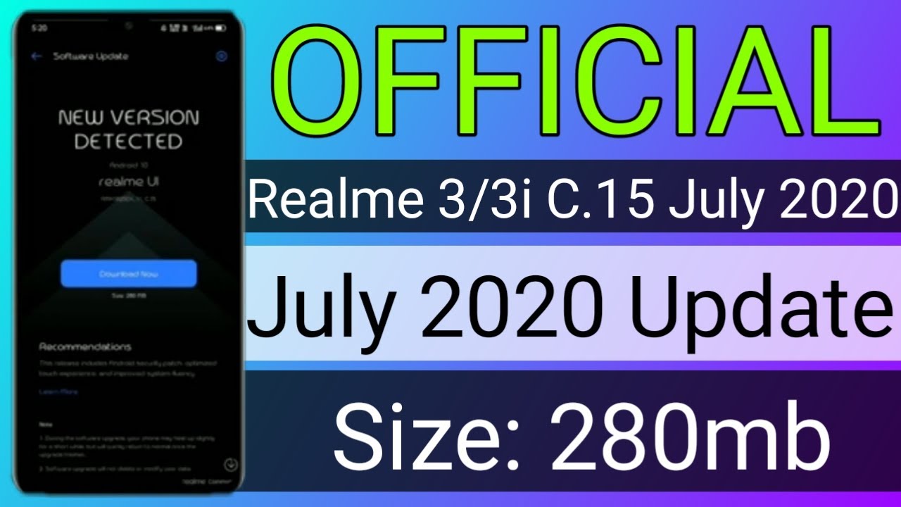 Official Realme 3/3i C.15 July 2020 Update | Relame 3 C.15 July 2020 Update | Realme 3i C.15 Update