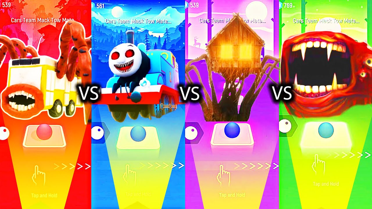 Bus Eater vs Thomas the Train Exe vs Spider House Head vs Train Eater | Tiles Hop Edm Rush