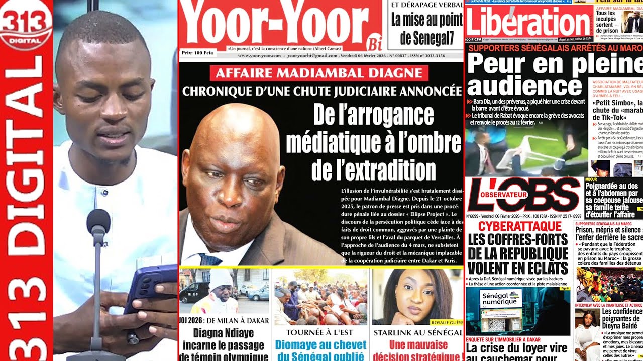 Revue de presse du Vendredi 06 février 2026 avec le journaliste Ameth Ba