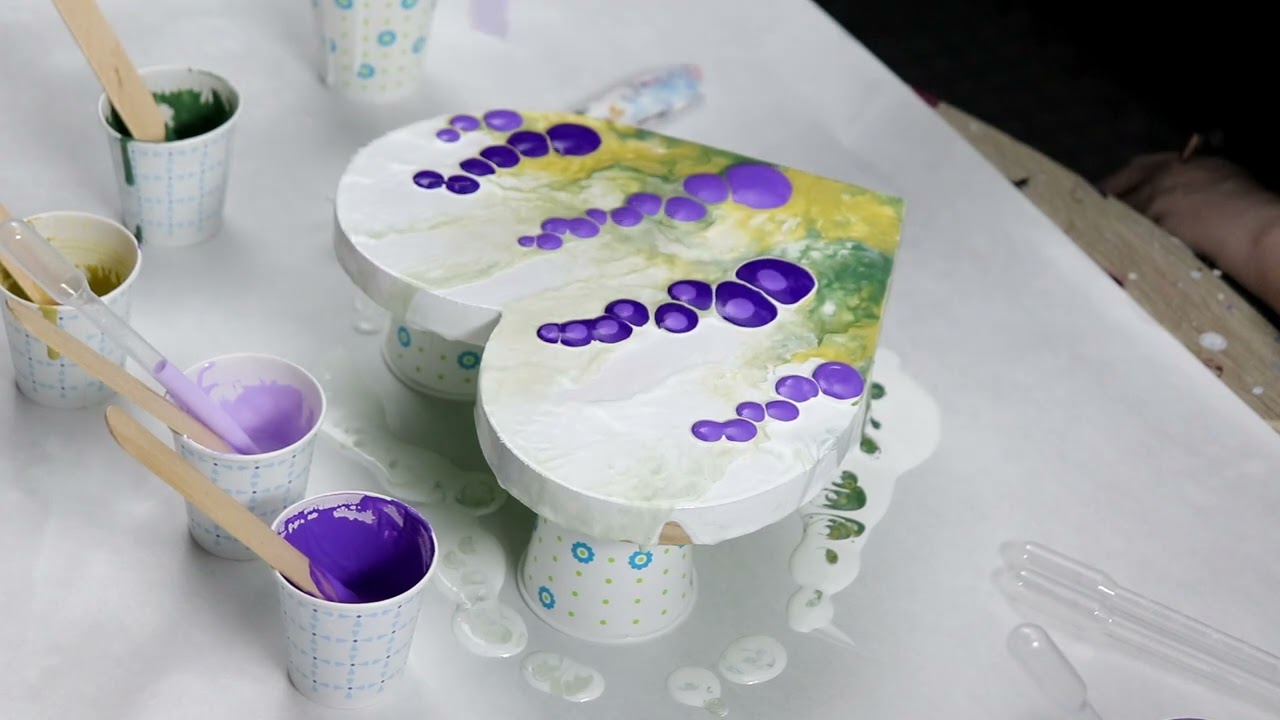 (734) Paisley Perfection in Purple! *Acrylic Pour Painting Technique, Abstract Flowers*