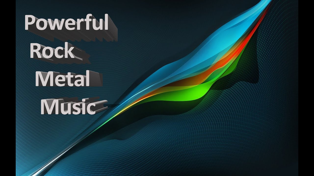Powerful rock guitar music, energetic aggressive metal music, rock metal