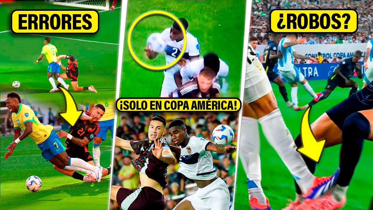 Los 7 ROBOS y ERRORES ARBITRALES M&Aacute;S ASQUEROSOS de la Copa Am&eacute;rica &iexcl;INCRE&Iacute;BLE&nbsp;lo de&nbsp;ECUADOR!🥱❌