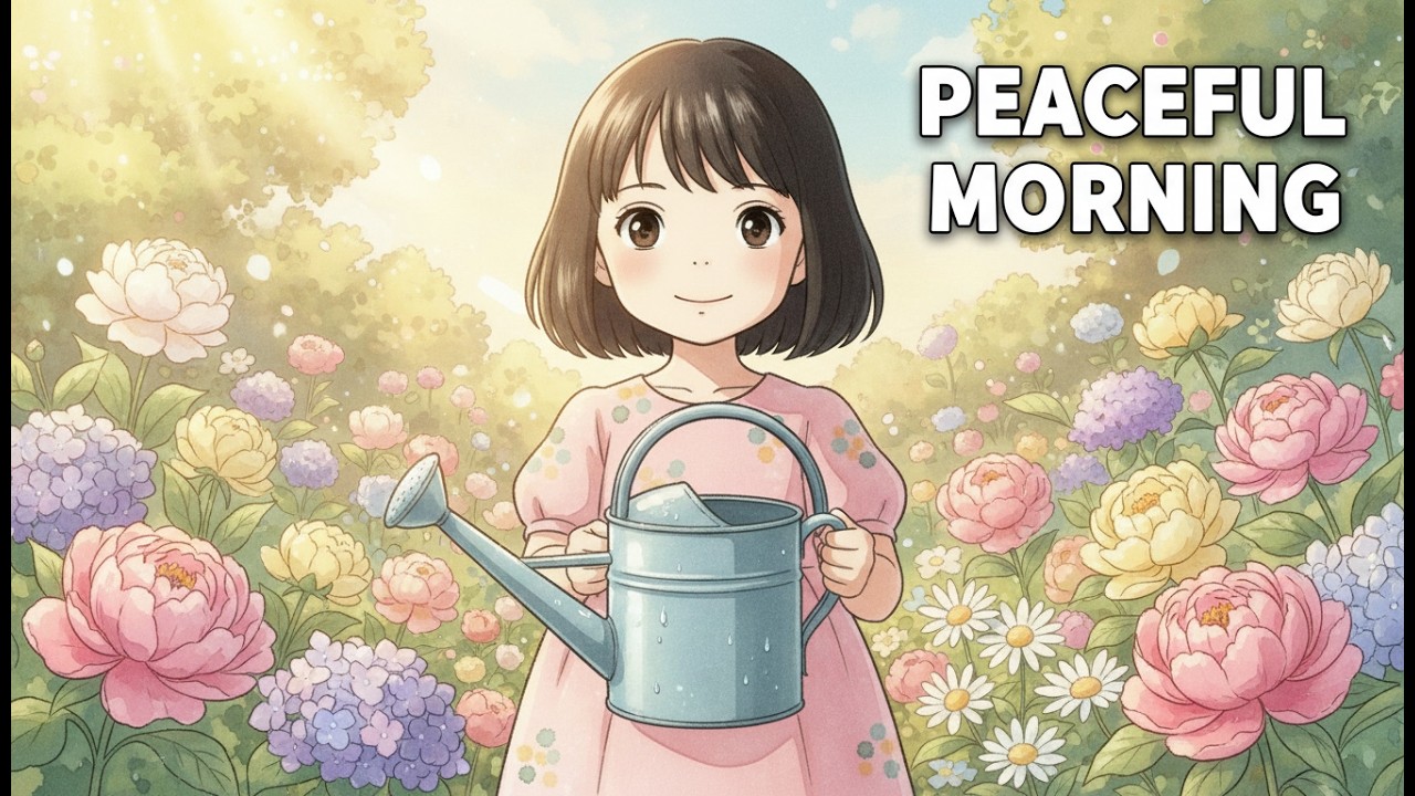 Peaceful Morning in a Flower Village | Cozy Ghibli Style ASMR