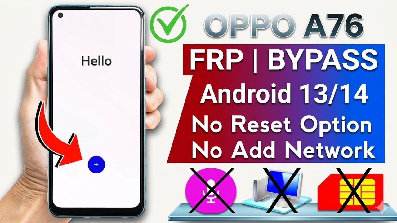Oppo A76 GOOGLE ACCOUNT BYPASS Android 13/14 (Without PC) | Oppo CPH2375 Frp Bypass