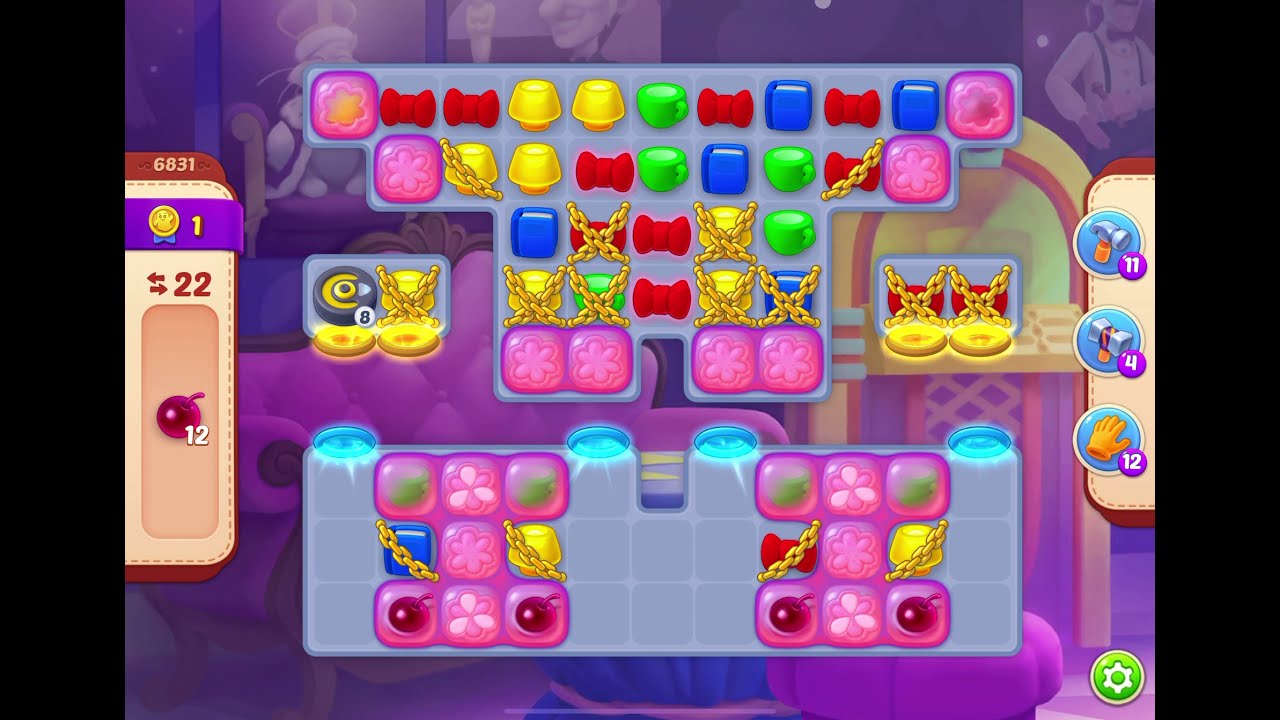 HomeScapes Level 6831 no boosters (22 moves)