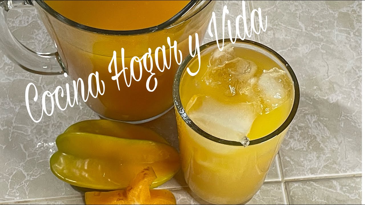 Agua Fresca de Fruta de Estrella  Tambiién conocida como  Carambola