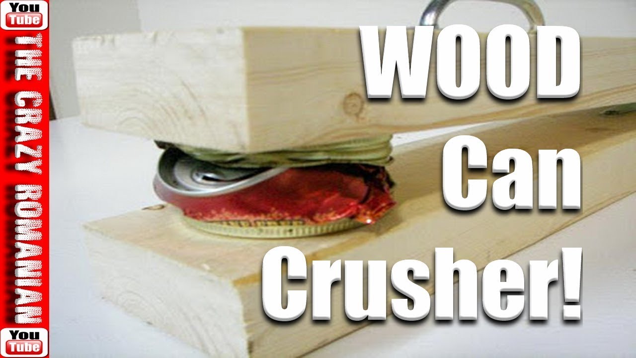 All WOOD Aluminum CAN CRUSHER - Home Made - DIY Auto-reload