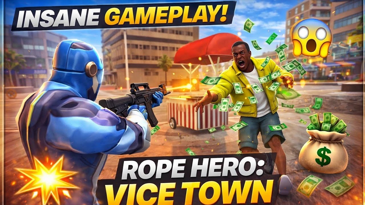 Defeated a Thief and Took All the Money 😱 | Rope Hero Vice Town | Funny Gameplay | Android Games